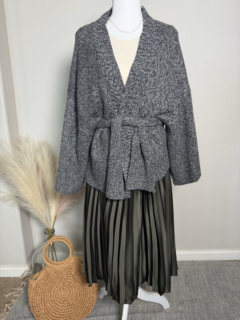 Olivaceous Kimono Wrap Cardigan